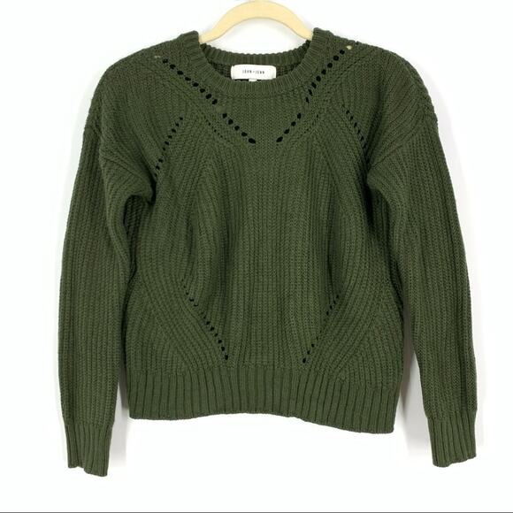John + Jenn Sweaters - John + Jenn Green Knit Sweater Size XS Long Sleeve